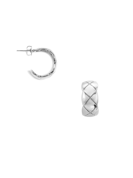 earrings - Small Woven Metal Hoop Earrings - Girl Intuitive - Zenzii -