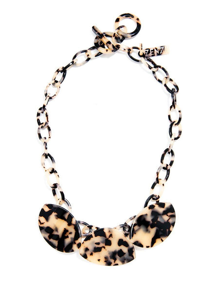 Necklace - Zenzii Tortoise Leaf Shape Collar Necklace - Girl Intuitive - Zenzii - Beige