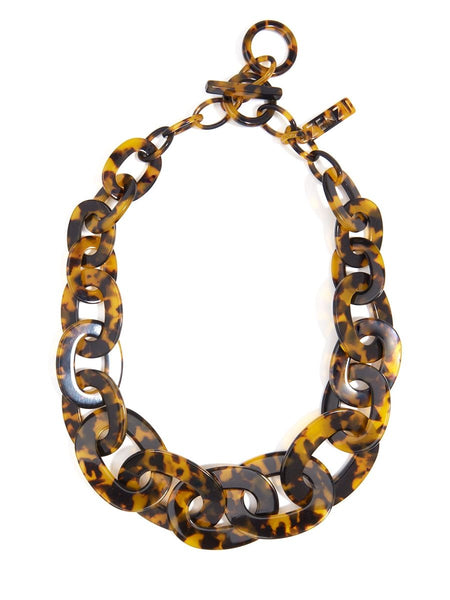 Necklace - Zenzii Tortoise Links Collar Necklace - Girl Intuitive - Zenzii - Brown