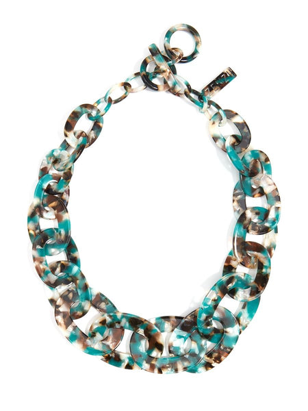 Necklace - Zenzii Tortoise Links Collar Necklace - Girl Intuitive - Zenzii - Green